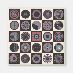 Art Deco Buttonnen magneet