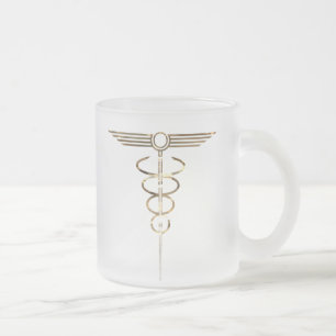 Art Deco Caduceus Matglas Koffiemok