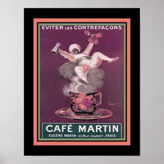 Art Deco Cafe Martin Coffee ad Poster (Voorkant)