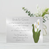 Art déco Calla Lily Faire-part de mariage (Debout devant)