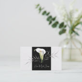 Art Deco Calla Lily Silver Flourish Visitekaartje (Staand voorkant)