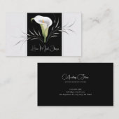 Art Deco Calla Lily Silver Flourish Visitekaartje (Voorkant / Achterkant)