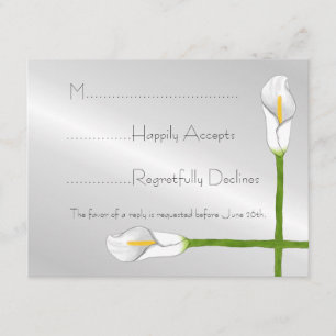 Art Déco Calla Lily Wedding Carte RSVP