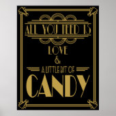 Art Déco "Candy Bar" Gatsby style Noir & Or (Devant)