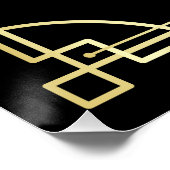 Art Déco Cartes de Mariage & Cadeaux Gold Black Pa (Coin)