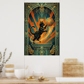 Art Deco Cat Fish Trophy Wall Art Poster (Keuken)
