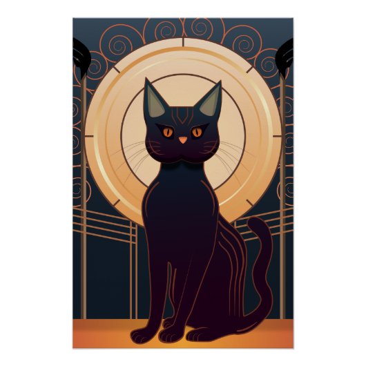 Art Deco Cat Perfect Poster (Voorkant)