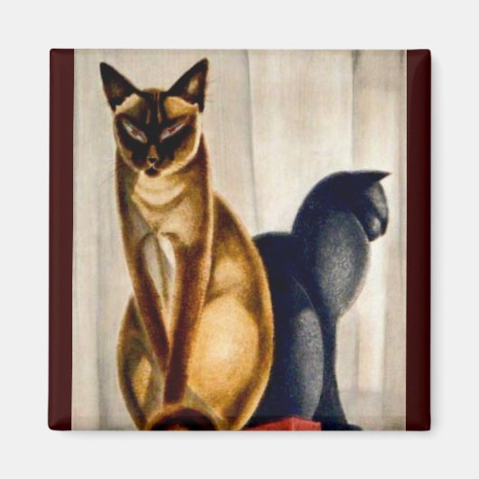 Art Deco Cats Magneet (Voorkant)