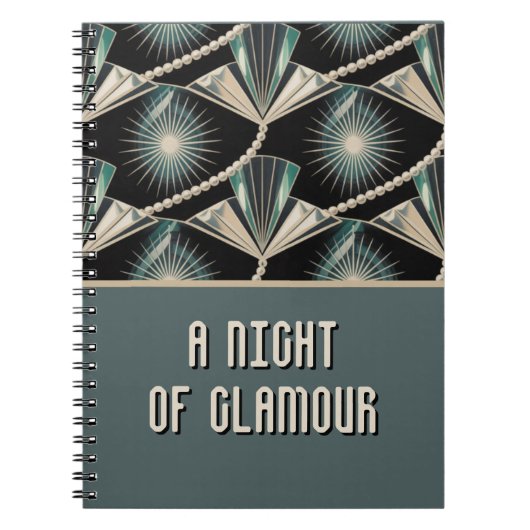 Art Deco Celebration | Pearl & Sunburst Wedding Notitieboek (Voorkant)