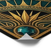 Art Deco Celestial Star Map Poster | Gold Teal (Coin)