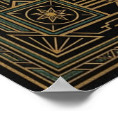 Art Deco Celestial Sun & Moon Poster | Gold Geomet (Coin)