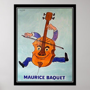 Art  Deco Cello Musician Vintage Poster