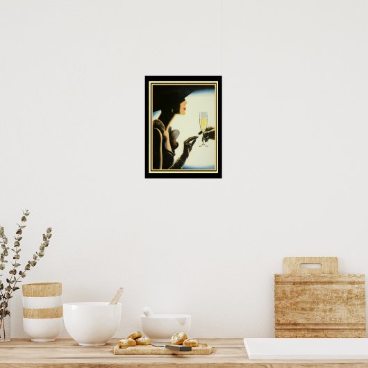 Art Déco "Champagne" 12 x 16 Imprimer (Cuisine)