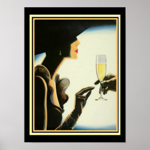Art Déco "Champagne" 12 x 16 Imprimer