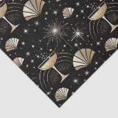 Art Deco Champagne Constellations Night Pattern Tissuepapier (Detail)
