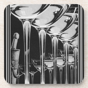 Art Deco Champagne Glass Onderzetter Set (6)