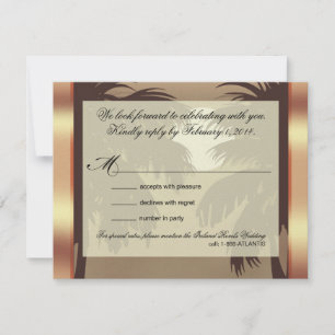 Art Deco Champagne ICE Metallic Faux Vellum RSVP Kaartje