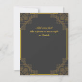 Art Déco Charbon 50e anniversaire Invitation (Dos)