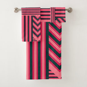 Art Déco Charcoal Pink Abstrait Elegant Motif