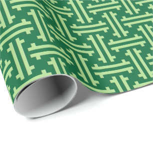 Art Deco Chinese Fret, Jade Green Cadeaupapier