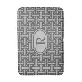 Art Deco Chinese Fret, Silver en Graphite Grey Badmat (Voorkant Verticaal)