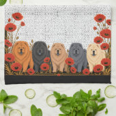 ART DECO CHOWS ruw   - beperkte productie Theedoek (Gevouwen)