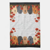 ART DECO CHOWS ruw   - beperkte productie Theedoek (Verticaal)