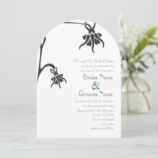 Art Déco Christian Die Cut Wedding Invitations (Debout devant)