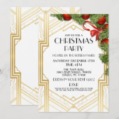 Art Deco Christmas Nodig Gatsby 1920's Party Gold Kaart (Voorkant / Achterkant)