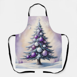 Art Deco Christmas Purple and Silver Haze  Schort