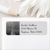 Art Deco chrome palmblad - aanpasbaar Etiket (Insitu)