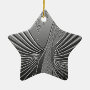 Art Deco chrome palmblad Keramisch Ornament