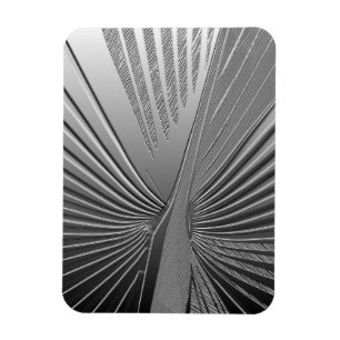 Art Deco chrome palmblad Magneet