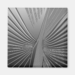 Art Deco chrome palmblad Magneet