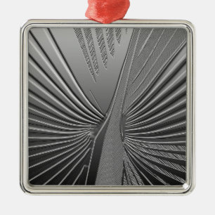 Art Deco chrome palmblad Metalen Ornament