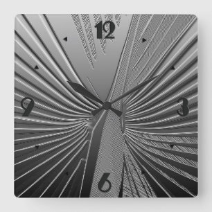 Art Deco chrome palmblad Vierkante Klok