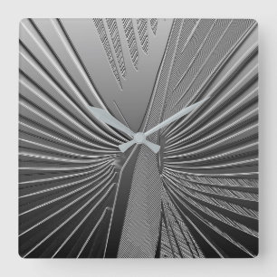 Art Deco chrome palmblad Vierkante Klok