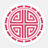 Art Deco Circle Ronde Sticker (Voorkant)