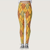 Art Deco Citrus Argyle Leggings (Voorkant)