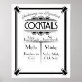ART Deco Cocktail bar 1920's Gatsby Party Poster (Voorkant)