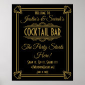ART Deco Cocktail bar 1920's Gatsby Party Poster (Voorkant)