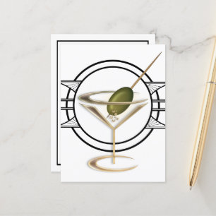 Art Deco Cocktail Briefkaart