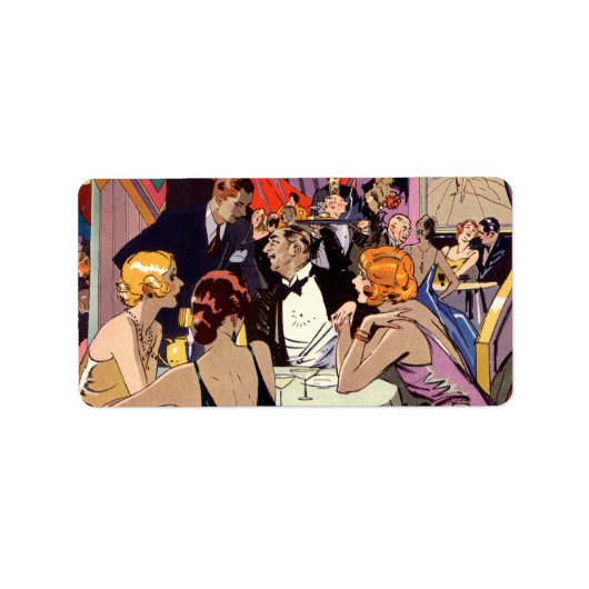 Art Deco Cocktail Party in Nightclub Etiket (Voorkant)