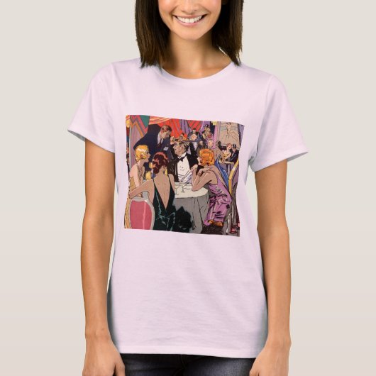 Art Deco Cocktail Party in Nightclub T-shirt (Voorkant)