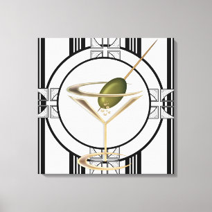 Art Deco Cocktails Wall Canvas