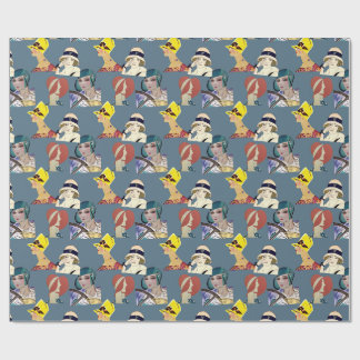 Art Deco Collage van Dames in petten Cadeaupapier