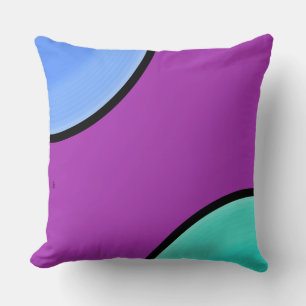 Art Deco Color Block Violet Blauw Zeeschuim en Zwa Kussen