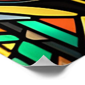 Art Déco Coloré Feuille roseaux Vitrail (Coin)