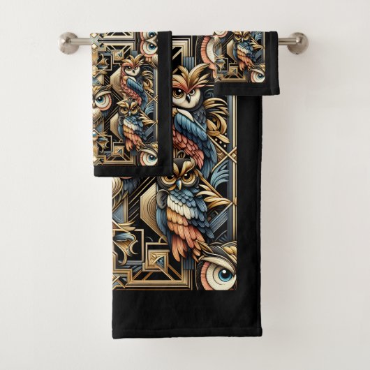 Art Deco Colorful Owl (En situation)