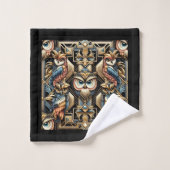 Art Deco Colorful Owl (Gant de toilette)